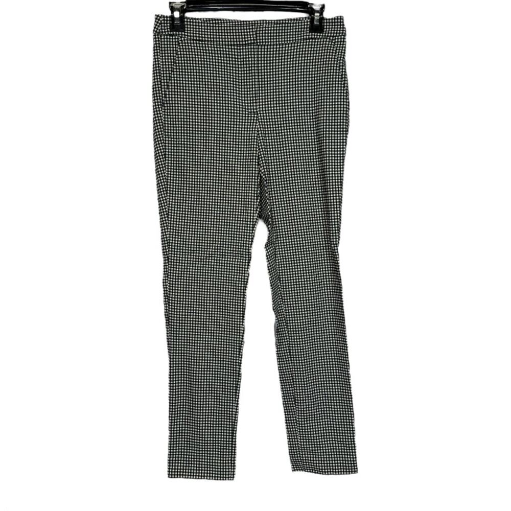 Zara Black & White Gingham Print High Rise Ankle Pants Size S